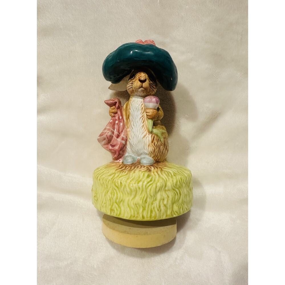 Vintage Schmid Benjamin Bunny Music Box, Beatrix Potter Peter Rabbit, Easter